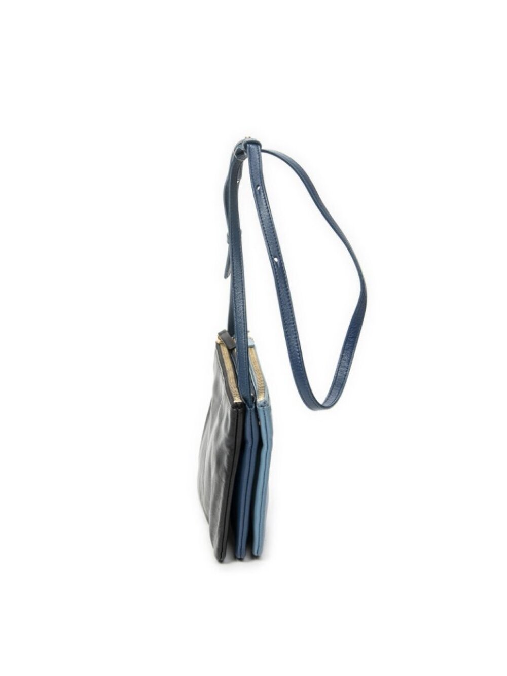 Celine Small Trio Crossbody Blue Black Calfskin Leather - Picture 3 of 11